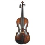 A late 18th Century Tyrolean violin, with a well used dark patina and one piece back, length of