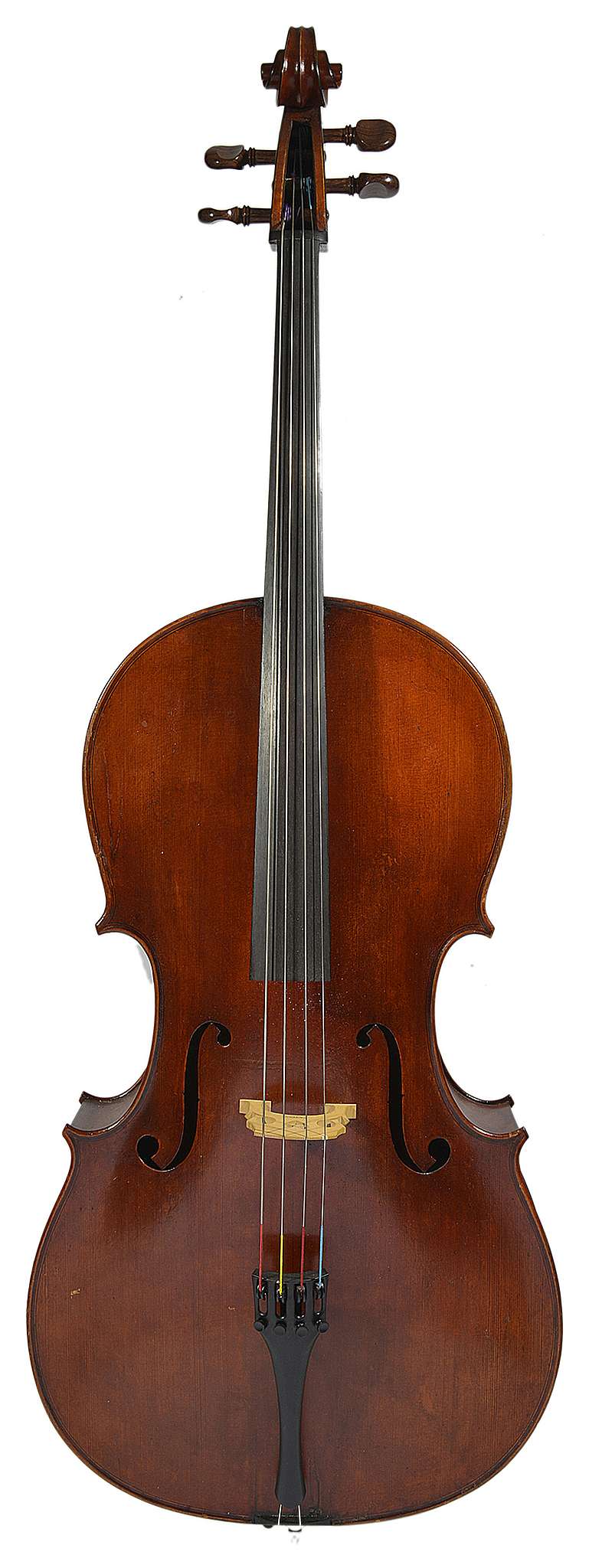 A cello labelled 'Janos Michelberger', with fine tuning to all four strings, sold with gig stand (
