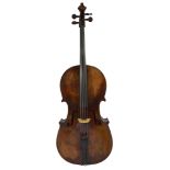 A 19th Century Austrian cello, with fine tuning to all four strings on the ebony tail piece, sold