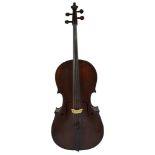 A good 19th Century Bavarian cello, with one piece back, sold with gig stand (2)