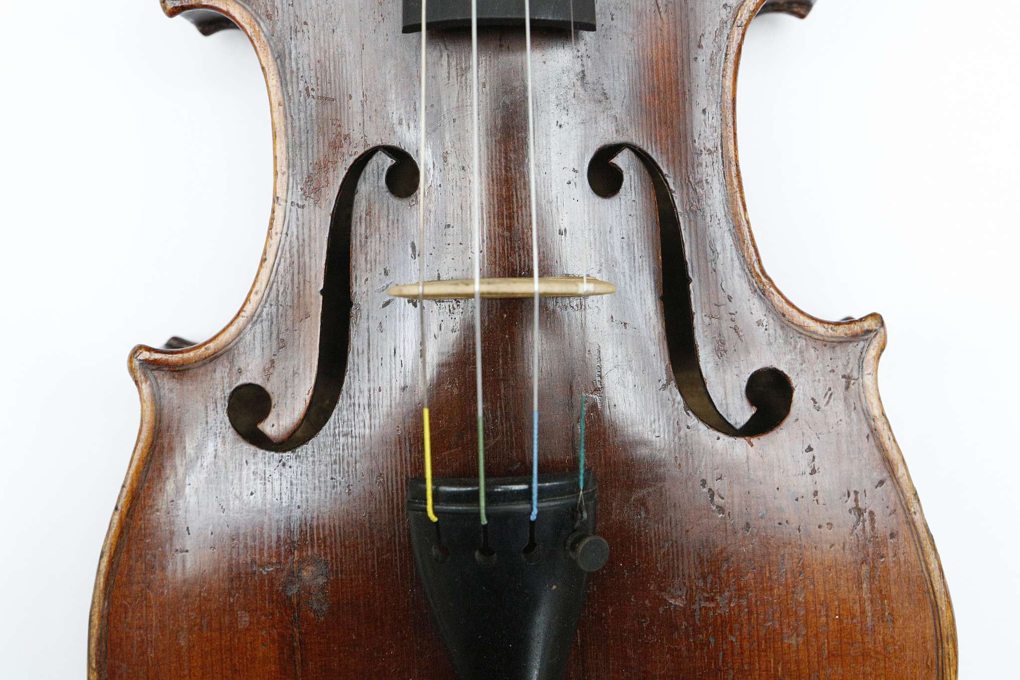A German violin c.1910, (Karl ad Fritsche, Zitau), with E string, fine tuner on ebony tail piece and - Image 2 of 6