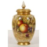 A ROYAL WORCESTER POT POURRI VASE AND COVER BY EDW