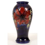 A WALTER MOORCROFT 'ANEMONE' VASE, circa 1950, of inverted baluster shape, decorated with a wide