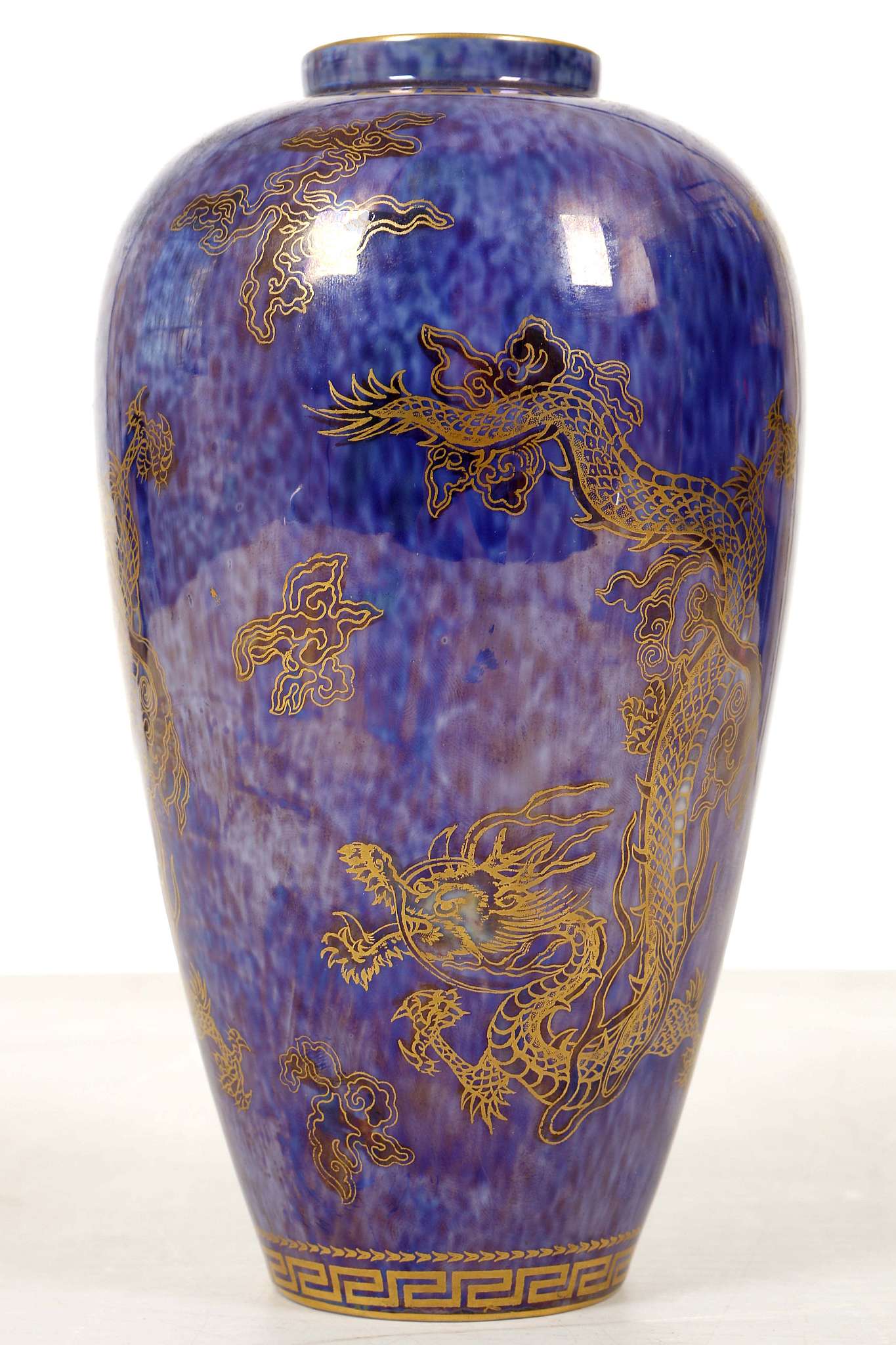 A WEDGWOOD DRAGON LUSTRE VASE, circa 1920, designed by Daisy Makeig-Jones, the baluster form