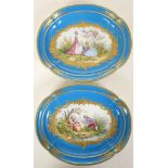 A PAIR OF SEVRES-STYLE DISHES, late 19th century,