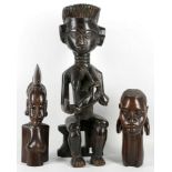 Three African wood figures