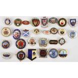 Enamel and other sports badges, mainly lawn bowls, including display in coffee table (300+)