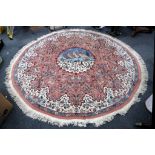 Indian hand woven circular rug, 2.45m x 2.45m