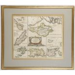 Robert Morden, 18th Century maps of Hampshire, 35 x 40.2cm, Surrey, 34 x 40cm, The Smaller Island in