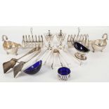 A good collection of silver plated tablewares, comprising a pair of sauceboats, a pair of