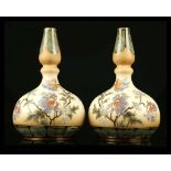 A PAIR OF ART NOUVEAU ERNST WAHLISS BOTTLE VASES, circa 1910, both of double gourd 'Pergamon'