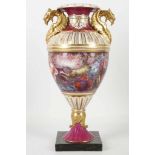 AN EXCEPTIONAL CHAMBERLAIN TWIN-HANDLED VASE, circ