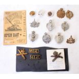 British Army military cap badges; Machine Gun Corps shoulder titles & badge, Royal Armoured Corps,