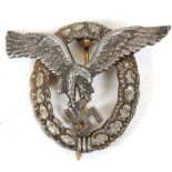 Nazi German Luftwaffe pilots breast badge, SOG stamp, Luftwaffe Piloten Abzeichen