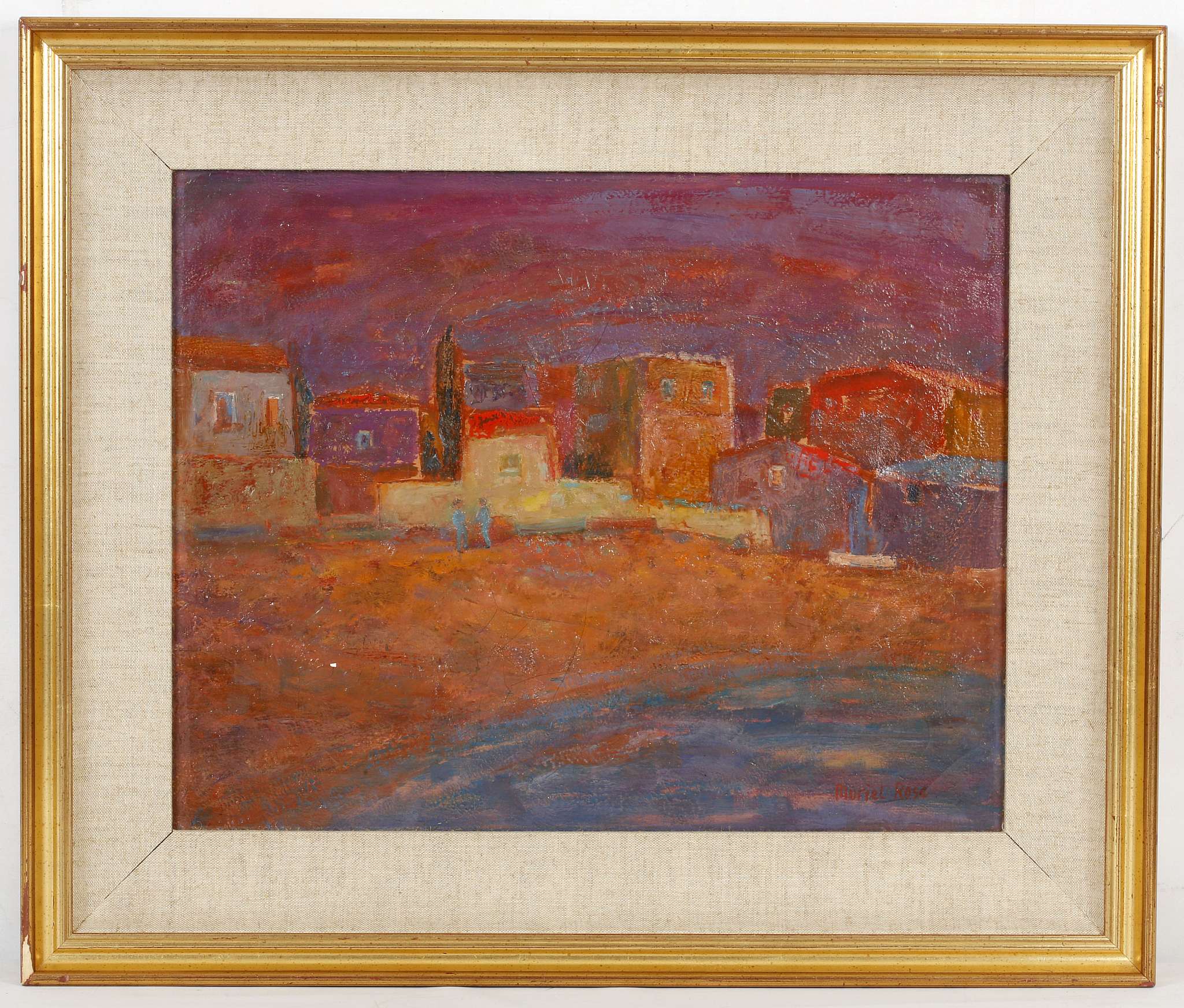 Muriel Rose R.B.A. R.O.I., 1923-2012, 'Beach, Spain', oil on canvas, signed lower right, label verso