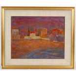 Muriel Rose R.B.A. R.O.I., 1923-2012, 'Beach, Spain', oil on canvas, signed lower right, label verso