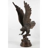 A large reproduction bronze of an eagle