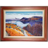 A Godfrey Tonk pastel view across Derwent Water, signed, 60 x 93cm, framed