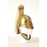 3rd Dragoon Guards pre-1897, brass helmet, brass band laurel decoration, brass link chin strap and