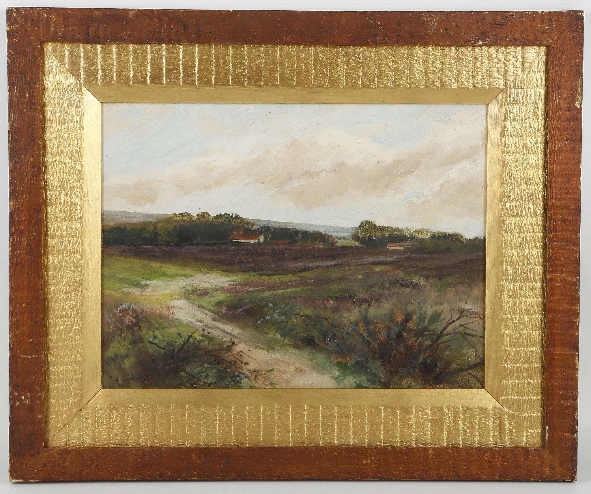 Kate Amphlett Exhibited 1884-1889, a pair of oil on paper landscape studies, both signed and dated