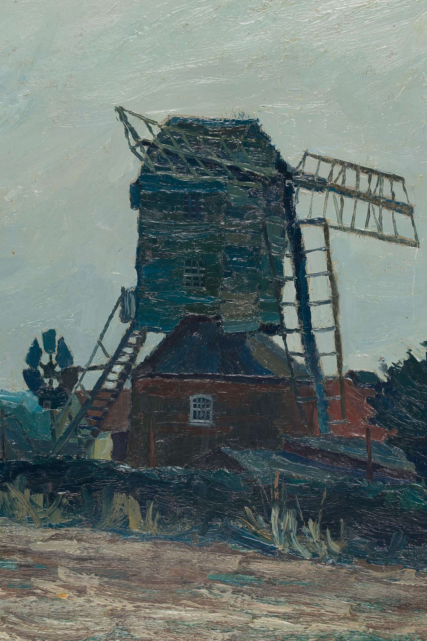 Charles Debenham b.1933, 'Framsden Mill', oil on board, signed lower left and dated '65, in a - Image 2 of 8