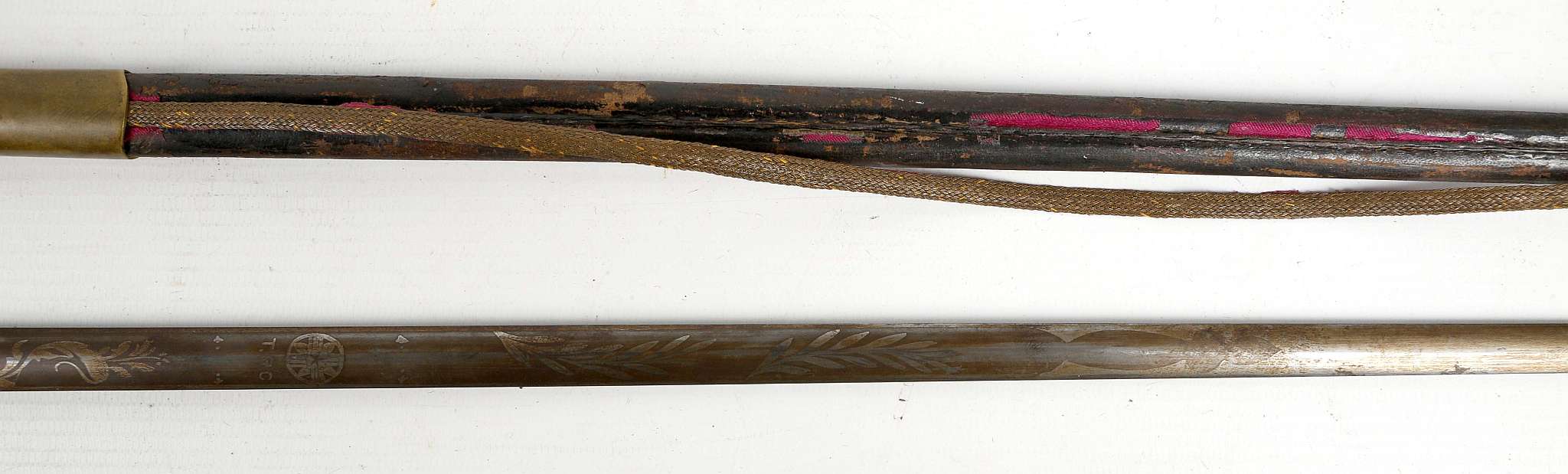 Early 20th Century Masonic ceremonial sword, brass pommel and cruciform with wire bound leather - Image 3 of 4