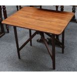 A 19th Century Pembroke table, turned legs, 47cm wide, and a Sutherland table on box legs, 111cm