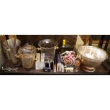 A miscellaneous selection of bar related items to include ice buckets, Champagne buckets, punch