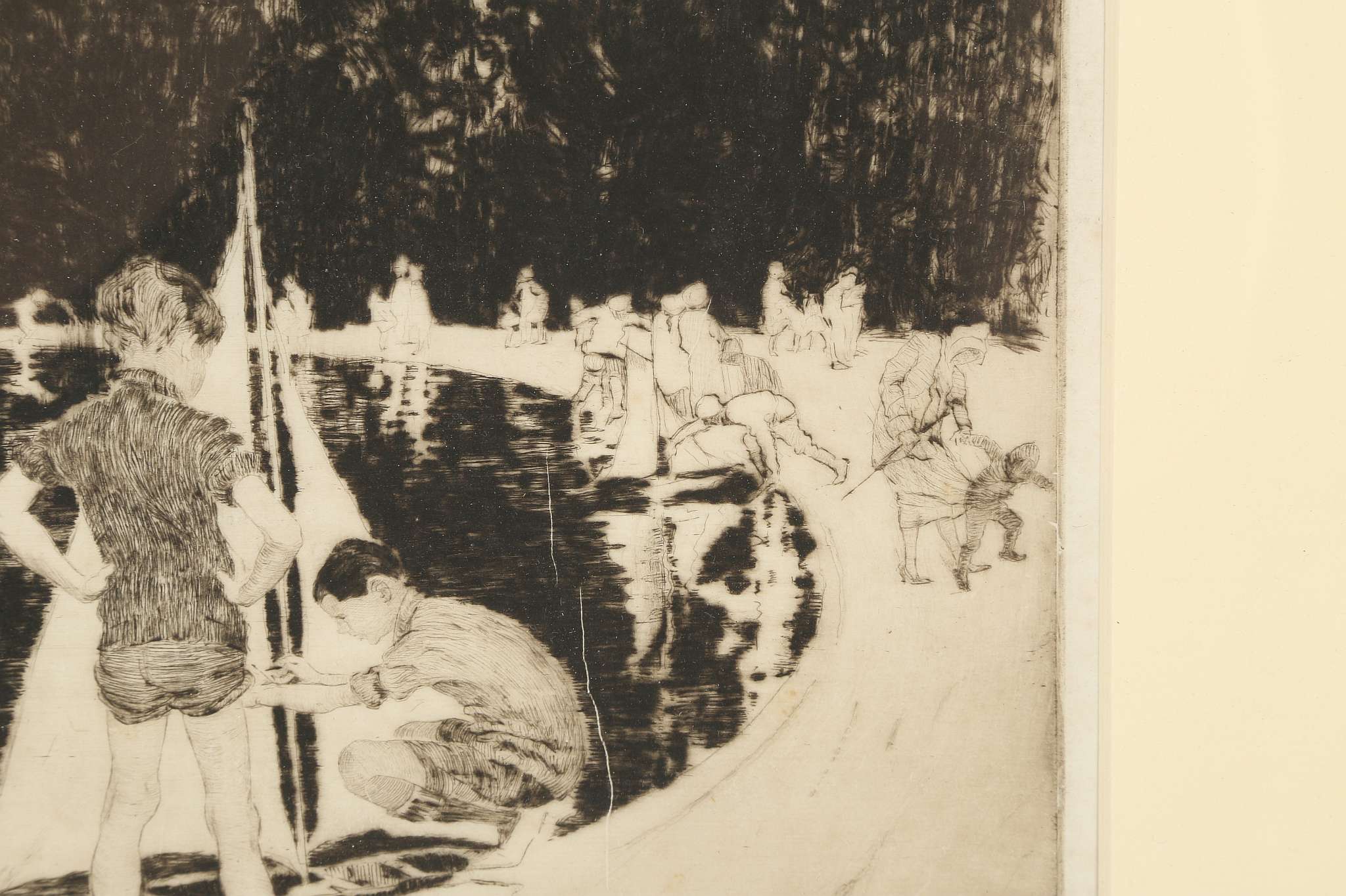 Sara Thompson Townsend 1910-1930, 'The Round Pond', etching with drypoit, pencil signed lower - Image 4 of 7