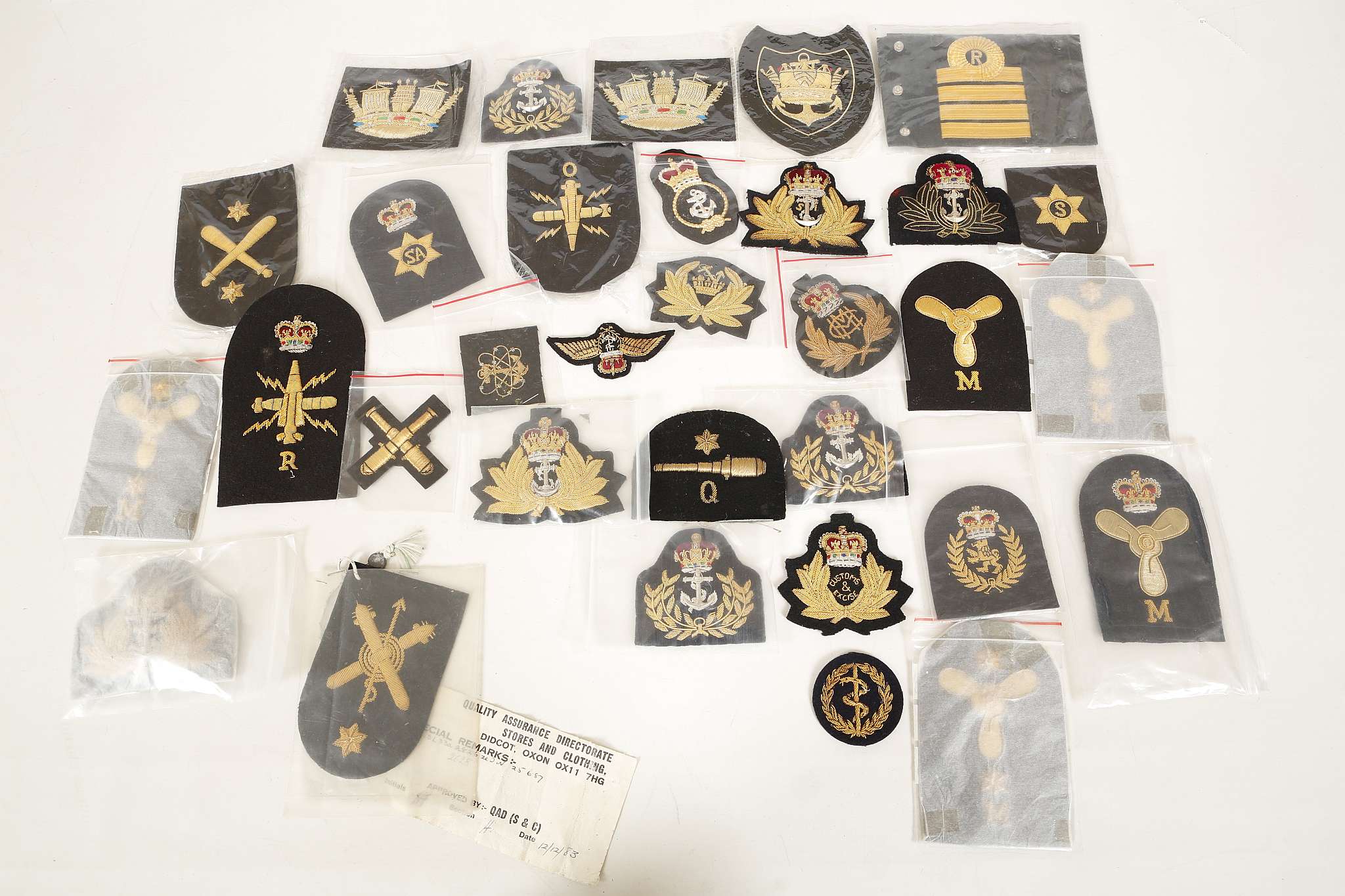 Royal Navy bullion badges, rank and trade insignia