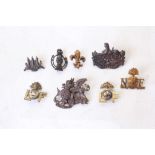 British Army military cap badges; bronze Officer's badges inc; Royal Armoured Corps, King's Own