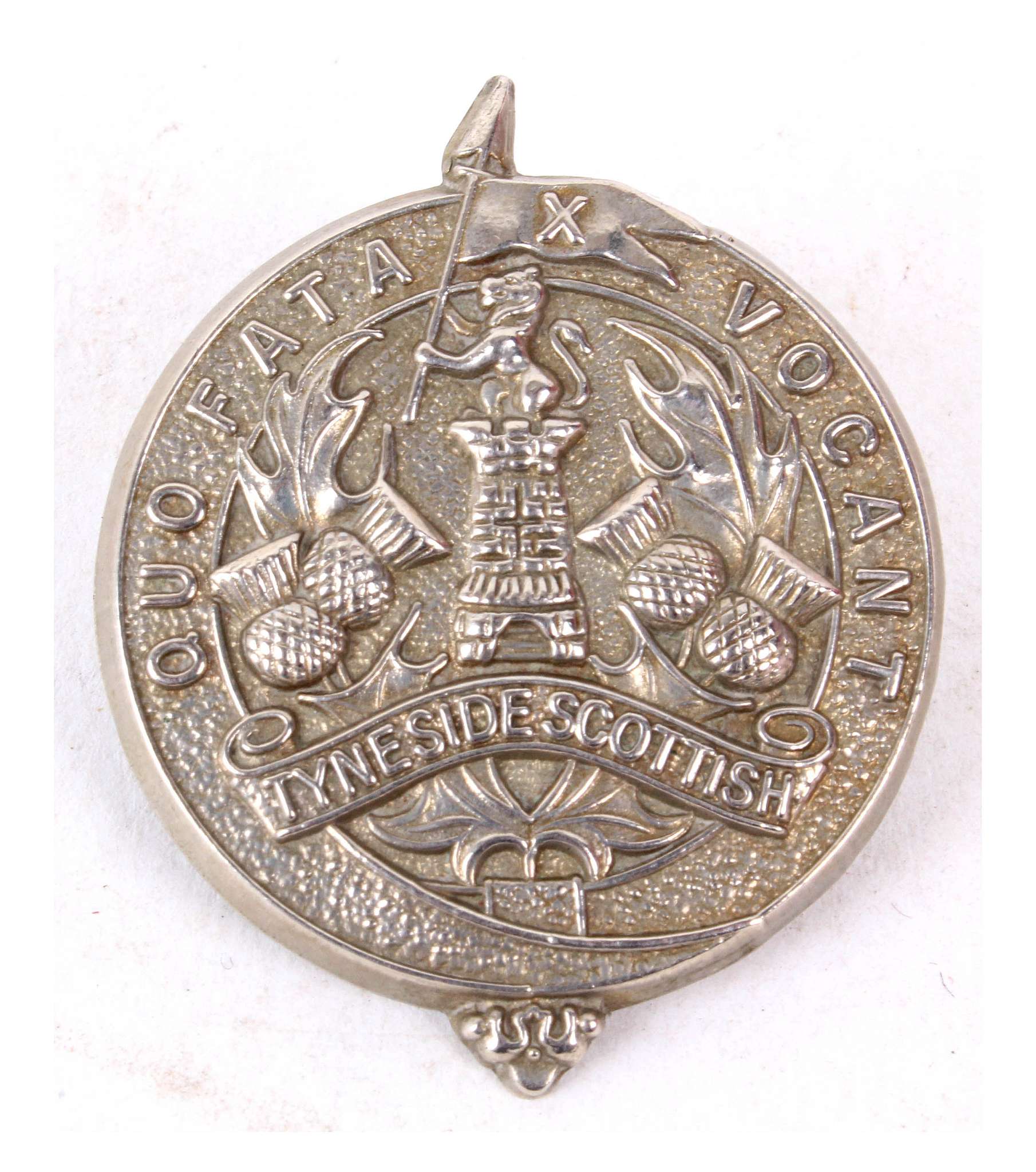British Army military cap badges; Tyneside Scottish Glengarry badge also Infantry badges; 1958-69