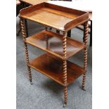 A 19th century Rosewood rectangular three tiered w