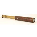 Late 19th Century telescope, J. Brown of Glasgow, initialed M.A.W., three draw with sun shield