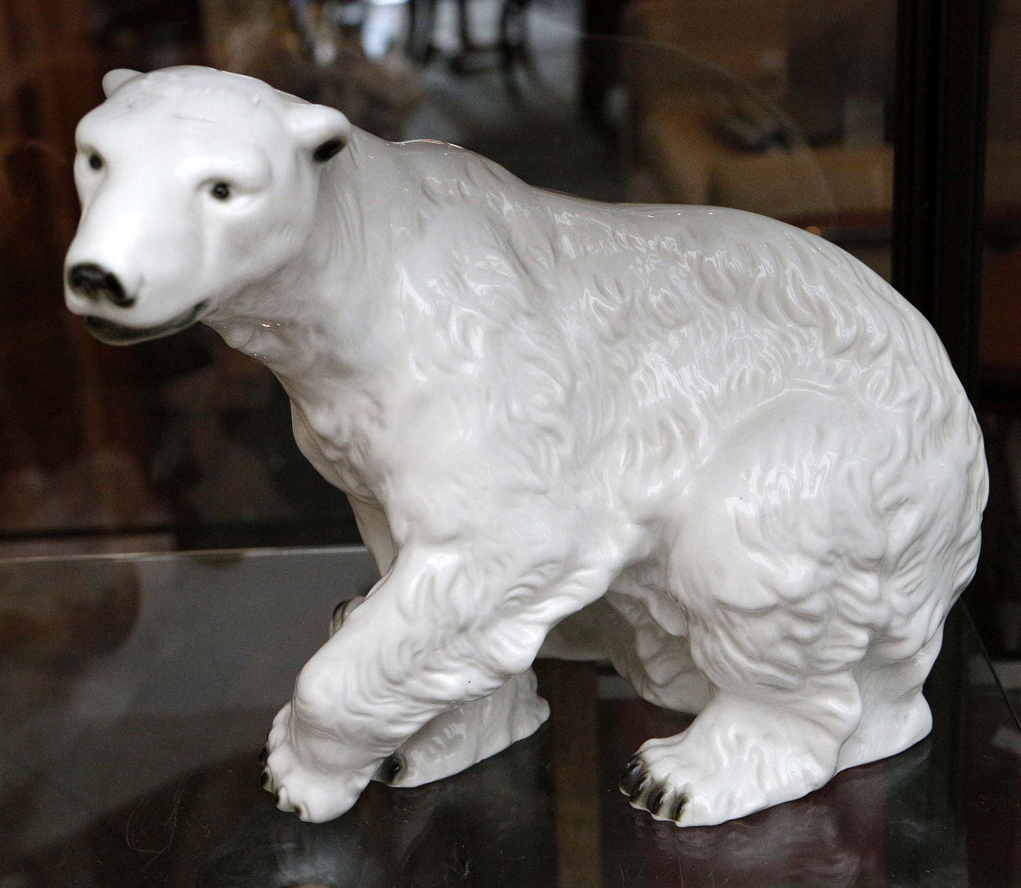 A good Royal Dux ceramic model of a polar bear, 26cm high