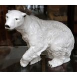 A good Royal Dux ceramic model of a polar bear, 26cm high