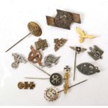 WWII Nazi 3rd Reich and later lapel pins, badgers and awards including Hitler Jugend