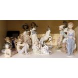 A collection of ten Lladro porcelain figures compr