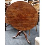 2 Georgian circular pad foot tables, mahogany and