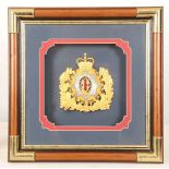 Household Cavalry Officer's state helmet plate, QEII, gilded laurels around rosettes, diamante