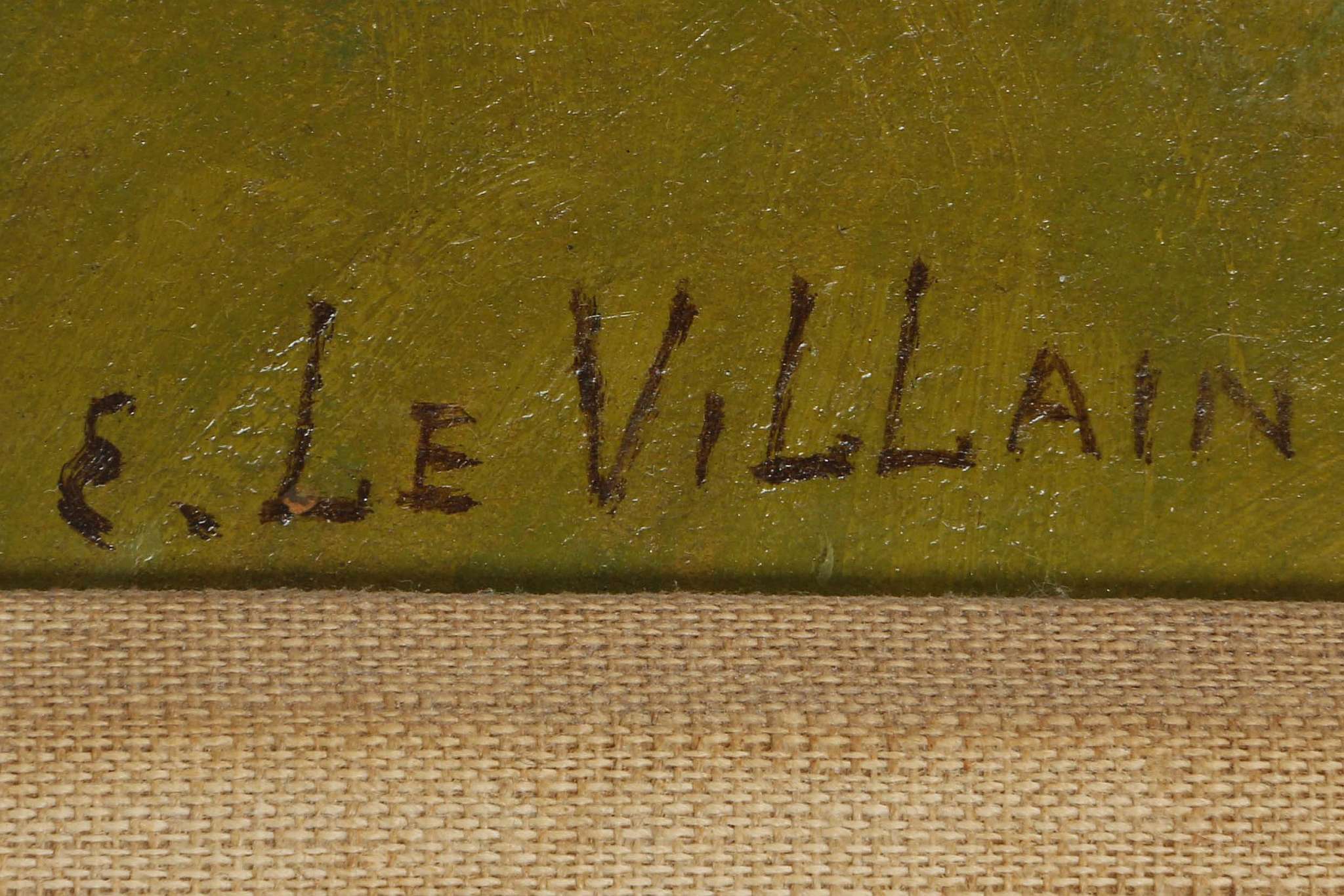 After Ernest Le Villain 1834-1916 French 'Village in the Landscape'', oil on board, signed lower - Image 2 of 3