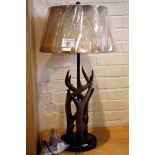 A pair of antler effect table lamps with 'hide effect' shades (2)