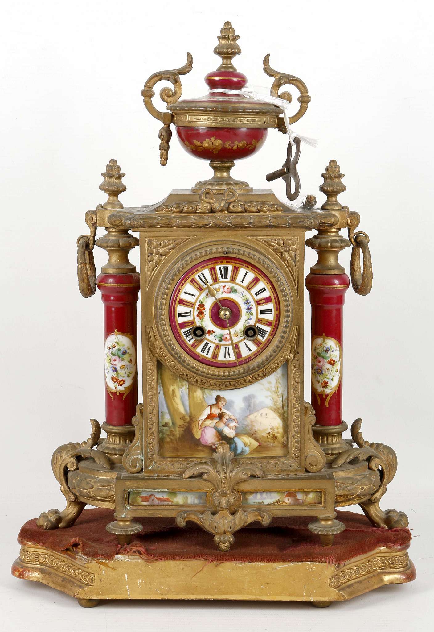 A late 19th Century clock, Louis XVI style, porcel