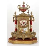 A late 19th Century clock, Louis XVI style, porcel