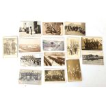 Postcards; military groups, scenes and parades, covering uniforms and insignia, approx. 100