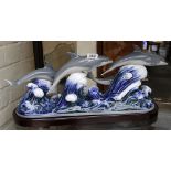 A good lively Lladro porcelain group of a school o