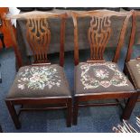 Victorian Chippendale style dining chairs, mahogan