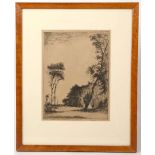 Julius Komjate 1894-1958, a landscape etching, signed lower right, and inscribed, mounted and