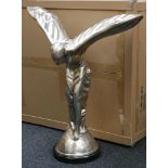 A large silvered bronze of a figure 'The Spirit of Ecstasy' after Charles Sykes, signed P. Psaier,