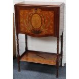 A marquetry inlaid  secretaire cabinet on ring tur